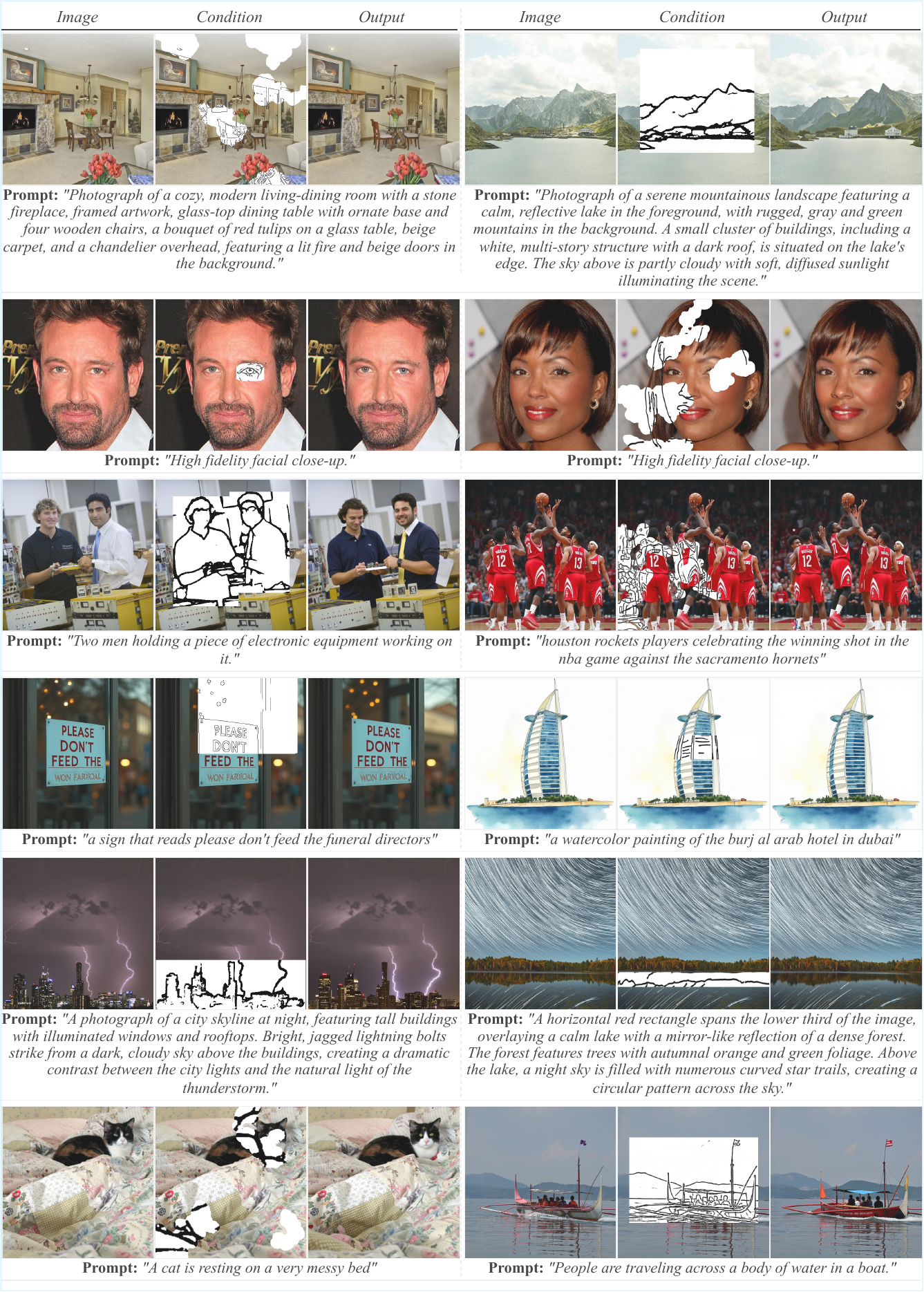 More selected sketch-guided image inpainting results